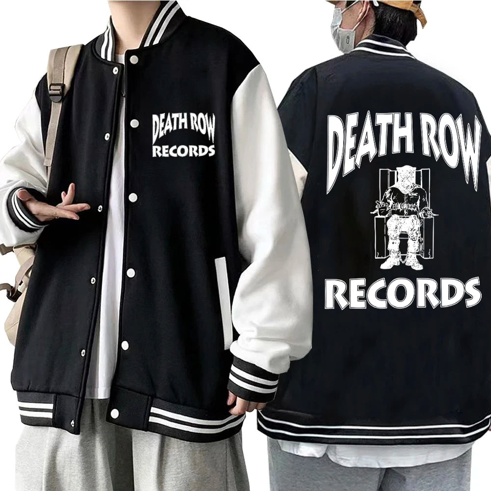 Death Row Records Baseball Uniform Jacket – Button-Up Sports Coat Hoodie for Fans - Premium jacket from Lizard Vigilante - Just $51.08! Shop now at Lizard Vigilante