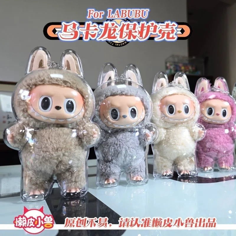 LABUBU V1 V2 transparent protective shell macaron standing protective cover dust cover doll labubu protector case