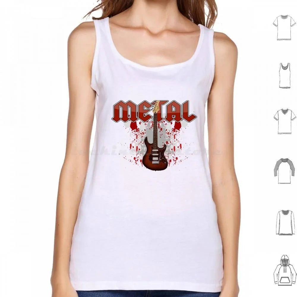 Metal Music Print Cotton Tank Top Rock Graphic Design - Premium tank top from Lizard Vigilante - Just $23.88! Shop now at Lizard Vigilante