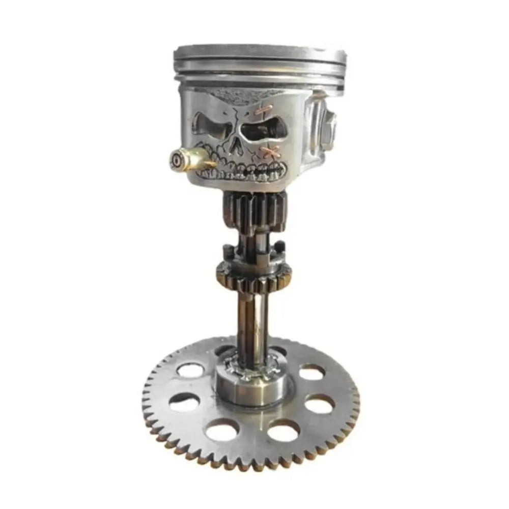 Carving Piston Skull Face Realistic Sculpture Skull Man Head Statue Garden Office Home Decor Halloween Party Skeleton Figurine