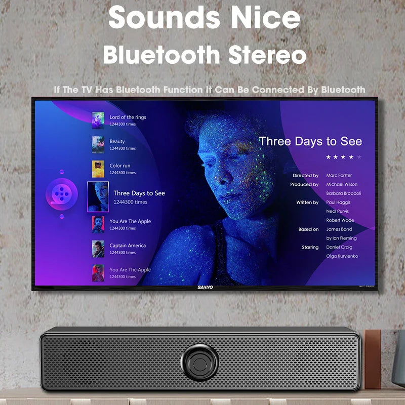 Wireless Bluetooth Game Speaker Soundbar USB 3D Stereo Subwoofer FM Home Clock Indoor Sound Bar Computer Loudspeaker Hot Sale