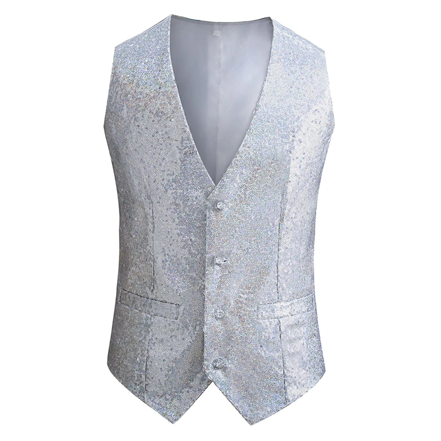 Glamorous Nights: Men's Sequin Blazer Vest - Premium  from Lizard Vigilante - Just $28.88! Shop now at Lizard Vigilante