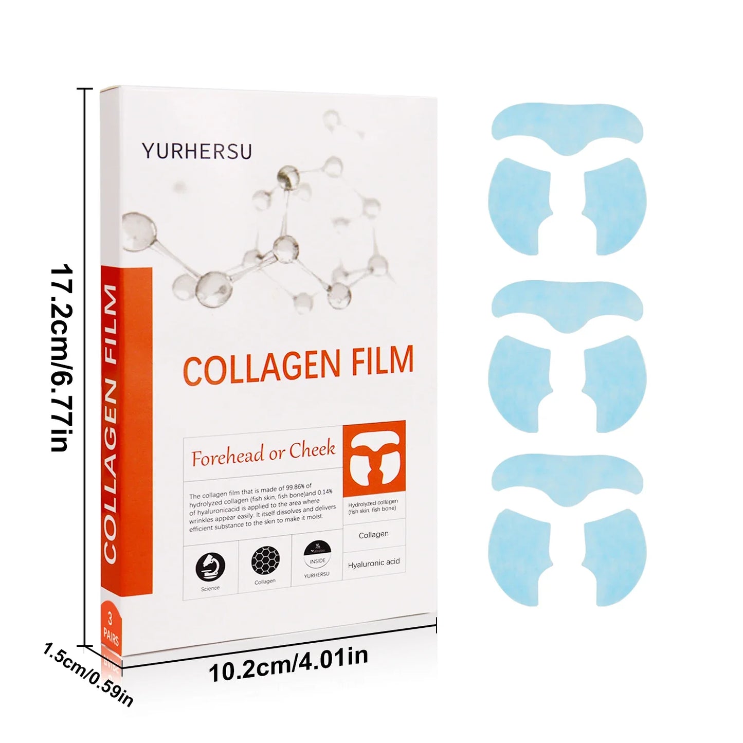 Collagen Film Water Soluble Moisturizer Essence Patch Collagen Soluble Mask Skin Care Product: 3PCS