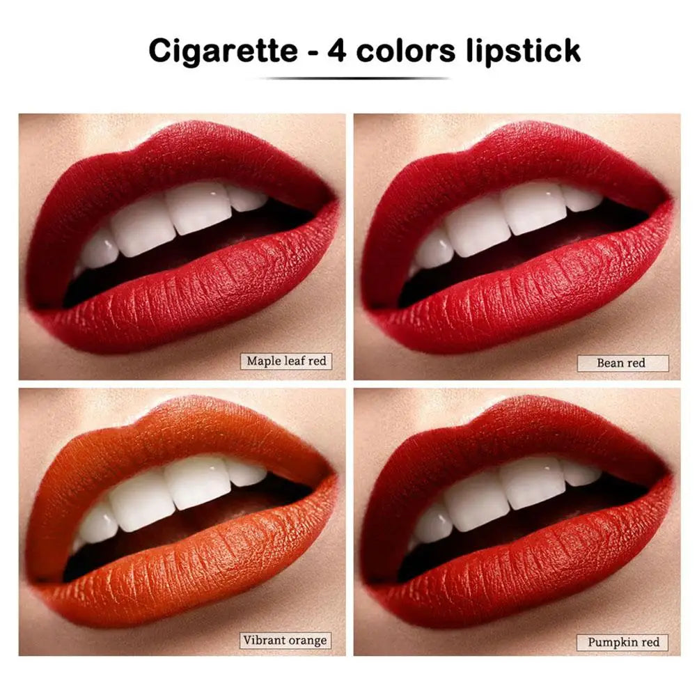 4 Colors Lana Del Rey Lipstick 4 Colors Matte Glossy 24 Lipstick Lasting Stain Women Lip Long Hour Set Tint Tube M4F9