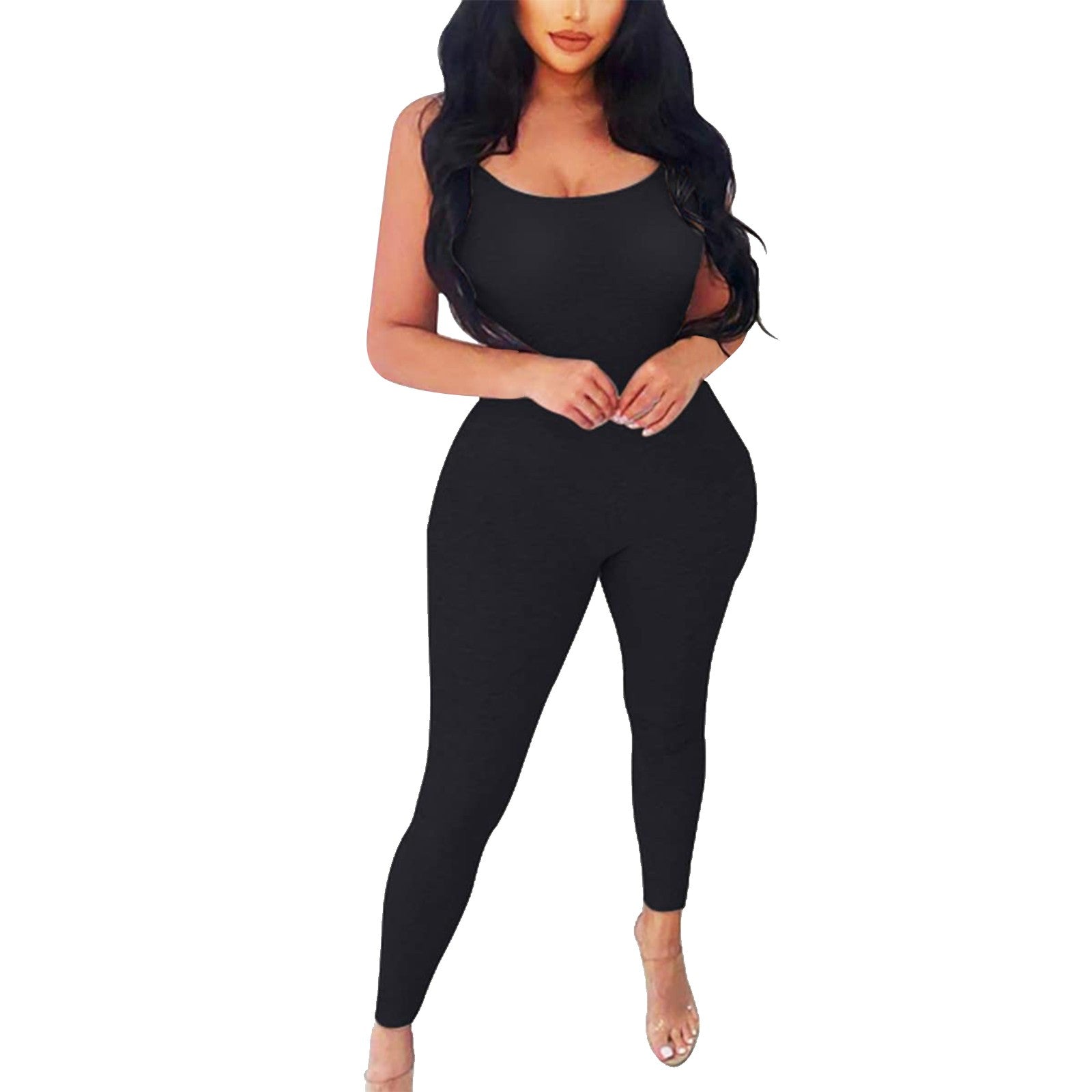 Spaghetti Strap Sleeveless Backless Rompers Womens Jumpsuit Sporty Workout Fitness Solid Casual One Piece Outfits Playsuit - Premium  from Lizard Vigilante - Just $11.99! Shop now at Lizard Vigilante