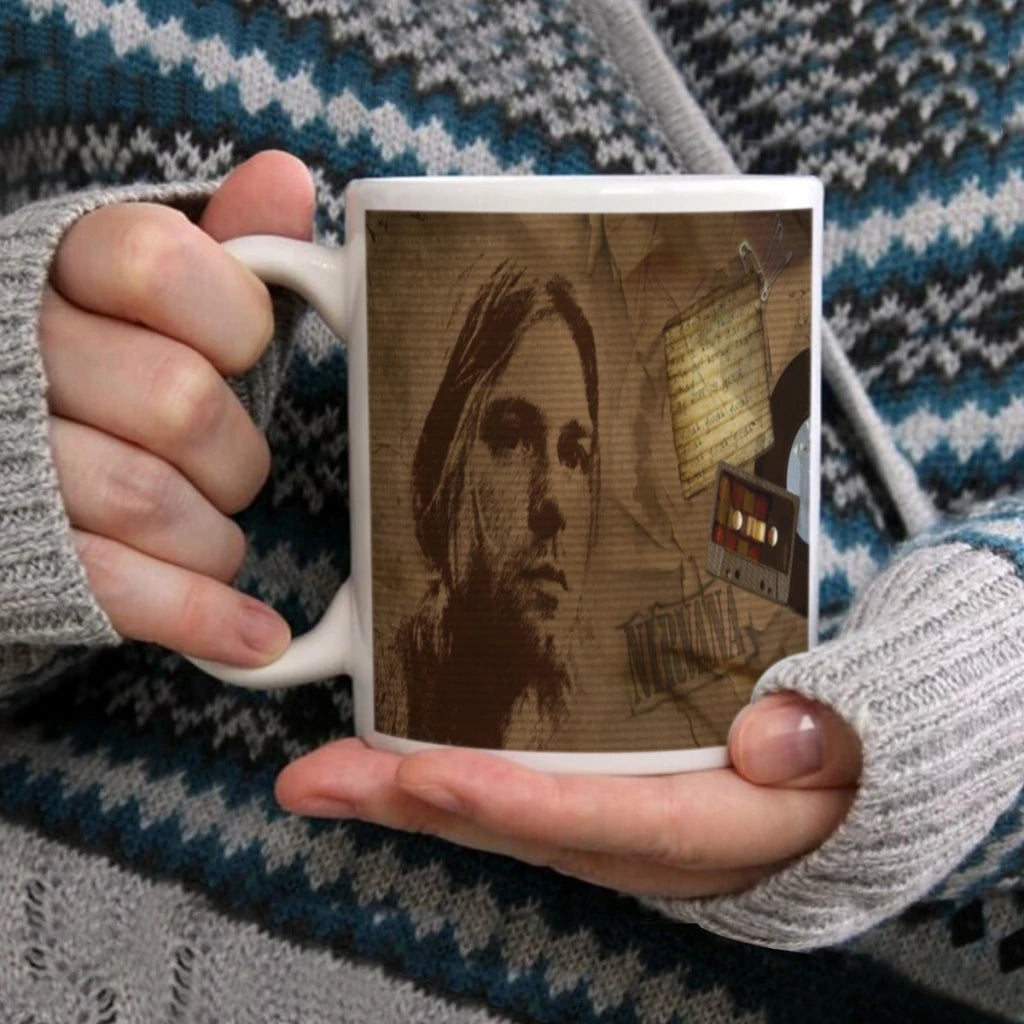 Nirvana Rock Band Ceramic Mug – 11oz Multifunctional Coffee Cup for Tea, Office, and Home Use - Premium mug from Lizard Vigilante - Just $15.88! Shop now at Lizard Vigilante