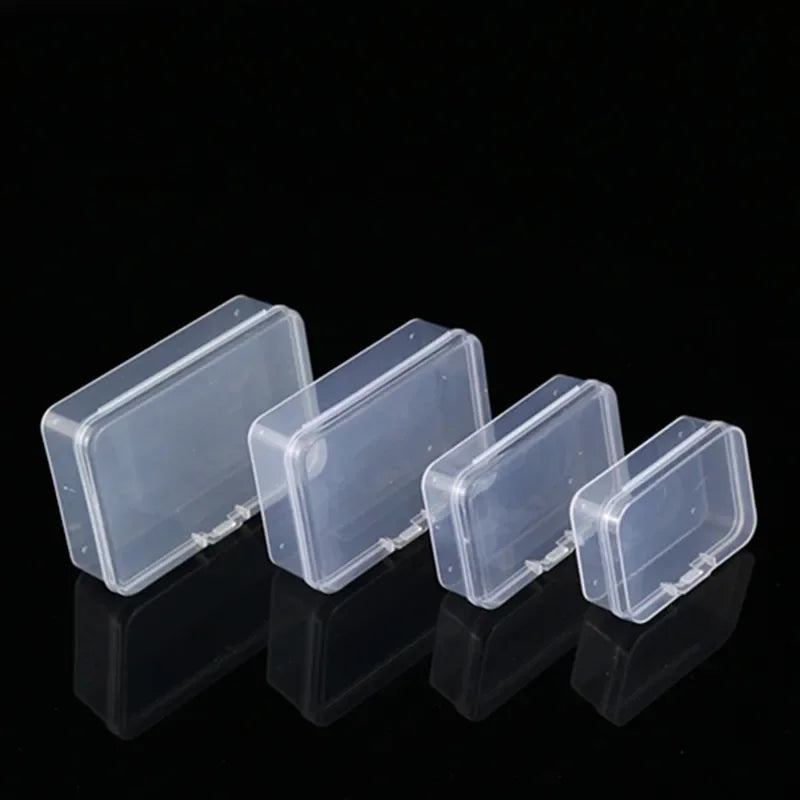 Mini Plastic Rectangular Storage Box Translucent Packing Box Dustproof Durable Strong Jewelry Case Container Home Storage