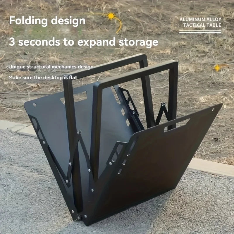 Apocalypse CampForge Folding Table – Heavy Metal Outdoor Picnic Gear for Rebels, Roadies & Nomads