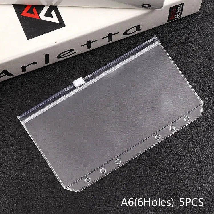 5pcs Transparent Zipper PVC Storage Bag Antioxidant Matte A5/A6 Cash Envelope Information Storage Folder School Office Supplies