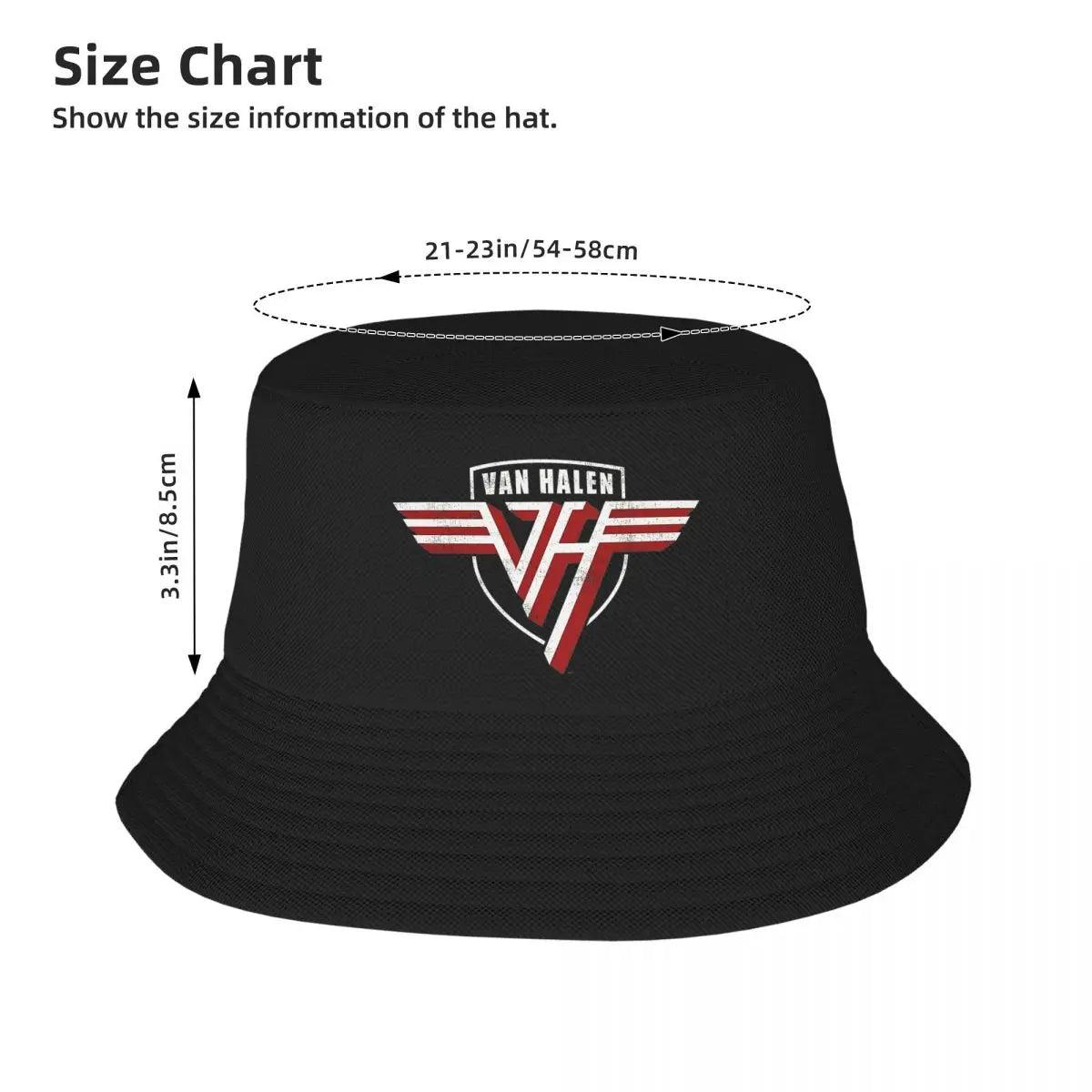 Beach Hatwear Van Halen Merch Bucket Hats Street Teen Sun Hat Rock Band Edward VH Hat Lightweight Fisherman Hats Outdoor - Lizard Vigilante