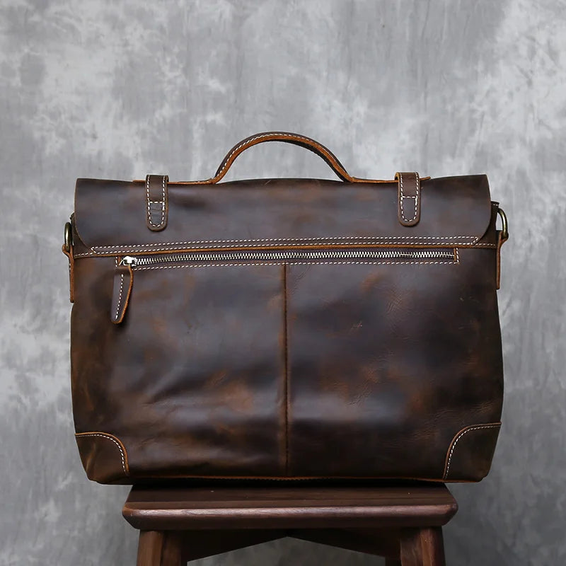 Vintage Leather Messenger Bag - Timeless Style and Durability - Premium messenger bag from Lizard Vigilante - Just $138.88! Shop now at Lizard Vigilante