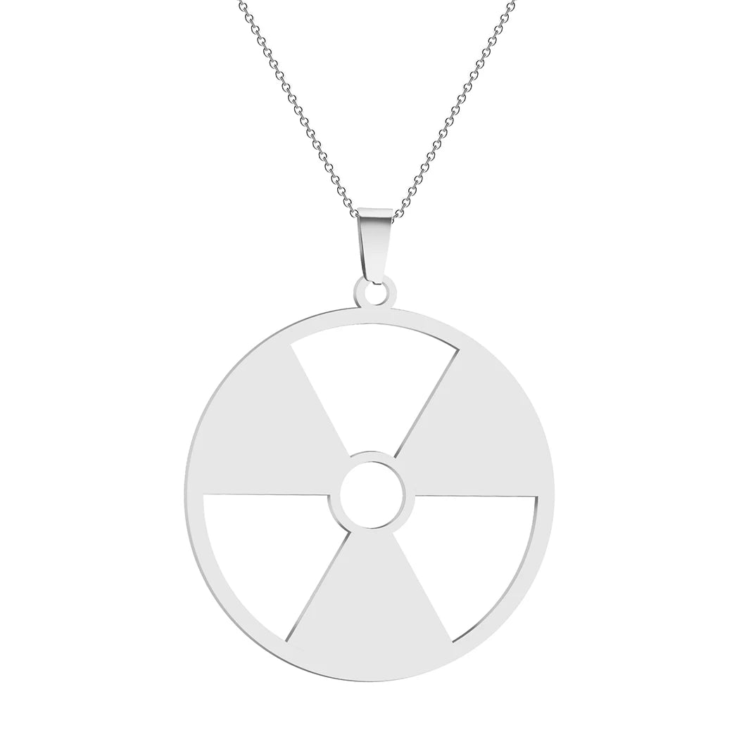 Radiation Hazard Symbol Pendant Radioactive Necklace Hulk Logo Nuclear Emblem Cyber Logo - Premium necklace from Lizard Vigilante - Just $13.99! Shop now at Lizard Vigilante