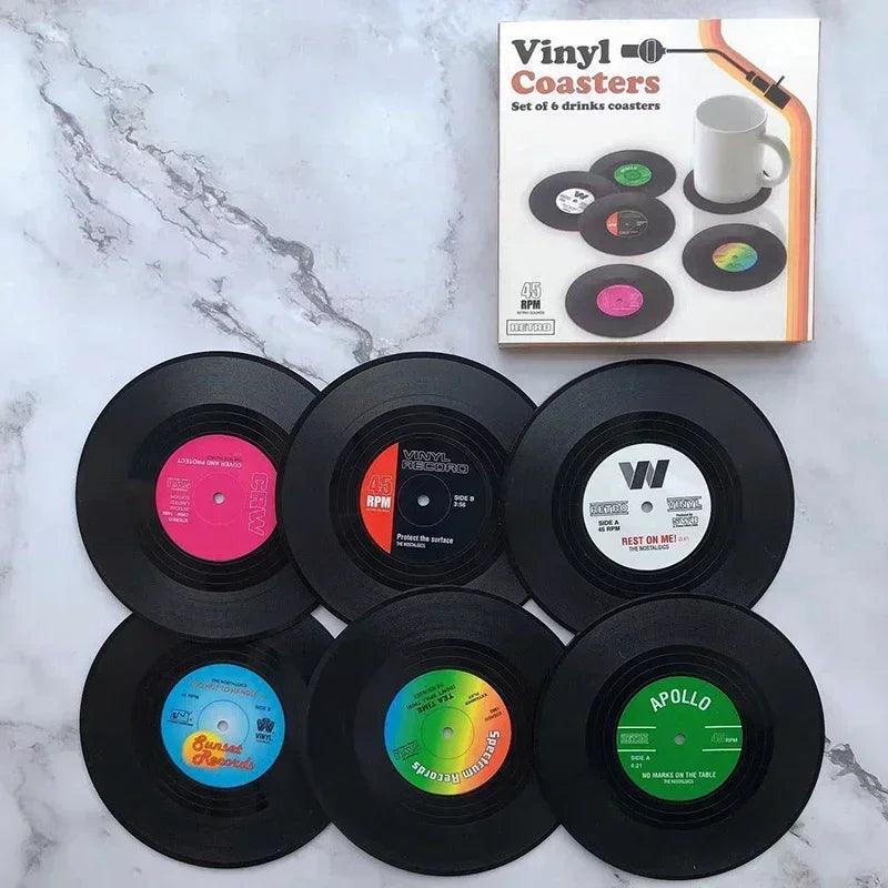 Retro Record Disk Coaster Silicone Music CD Mat Anti-Slip Coffee Mug Cup Heat-Resistant Pad Under Hot Utensil Kitchen Decor Gift - Premium coasters from Lizard Vigilante - Just $9.99! Shop now at Lizard Vigilante