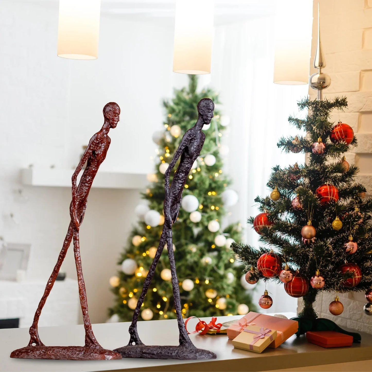 30cm Giacometti Sculpture Bronze Walking Man Statue Abstract Skeleton Hot Casting Art Figurine Famous Replica Crafts Home Decor