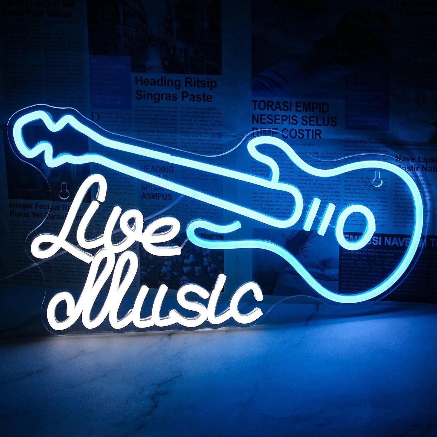 Rock & Roll Neon Signs Guitar Music Led Neon Light Art Wall Decor for Game Room Music Party Rock Studio Bar Disco Party Neon Man Cave Art - Lizard Vigilante