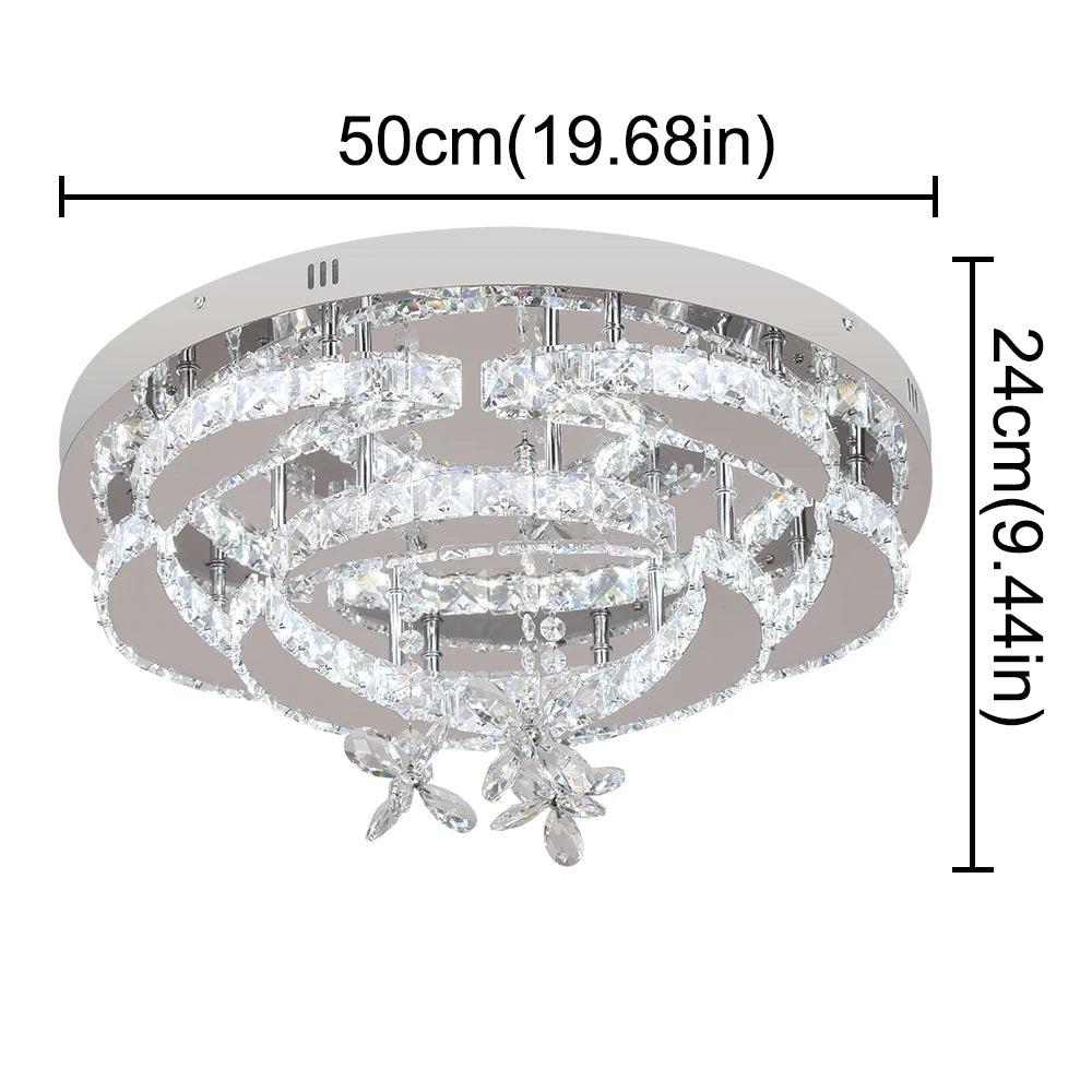 Modern Crystal Chandelier Ceiling Lamp - Luxury LED Pendant Light with Remote Control, Dimmable Luminaire for Living & Dining Rooms - Premium Chandelier from Lizard Vigilante - Just $69.99! Shop now at Lizard Vigilante