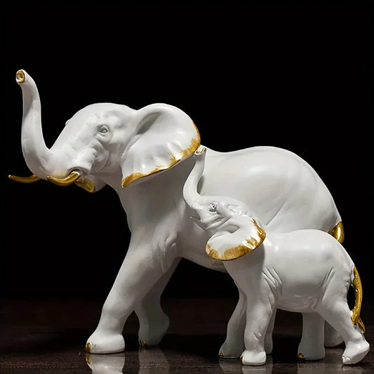 1pairs Creative Modern Decor Animal Resin Elephant Statues & Figurines Sculpture Living Room Table Ornaments Crafts
