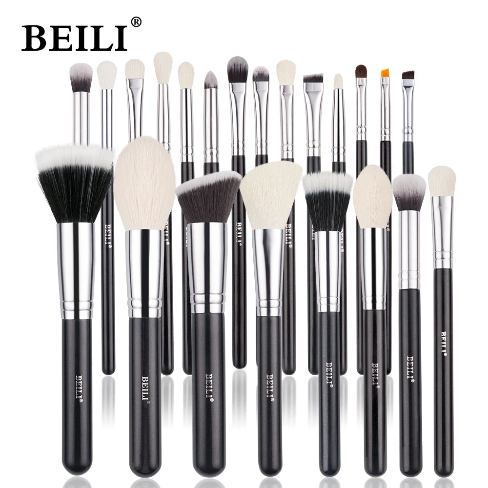 BEILI Professional Black Makeup Brushes Set - Natural Goat Hair, Synthetic Hair, 30-Piece Kit - Premium makeup brush set from Lizard Vigilante - Just $35.99! Shop now at Lizard Vigilante