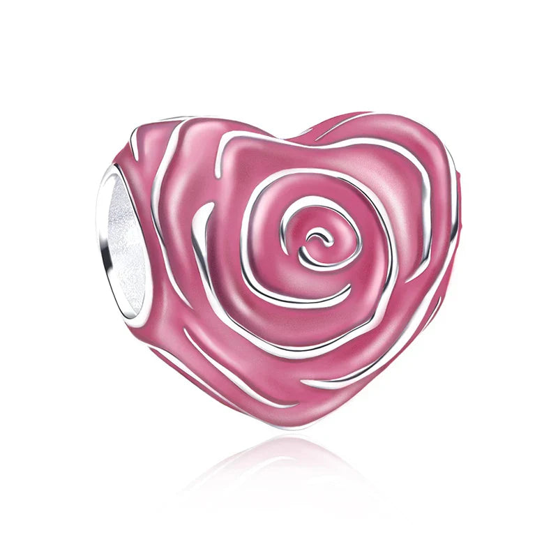 925 Silver Valentine's Day Snake Year Series Pendant Suitable for 925 Sterling Silver Original Women's Bracelet DIY Jewelry Gift