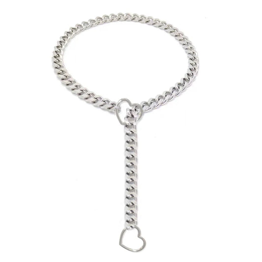 Heart O-Ring Slip Chain Women's Necklace Punk Rock Stainless Steel Cuban Long Necklace Jewelry Adjustable Lariat Y-Necklace Key - Premium Necklace from Lizard Vigilante - Just $19.99! Shop now at Lizard Vigilante