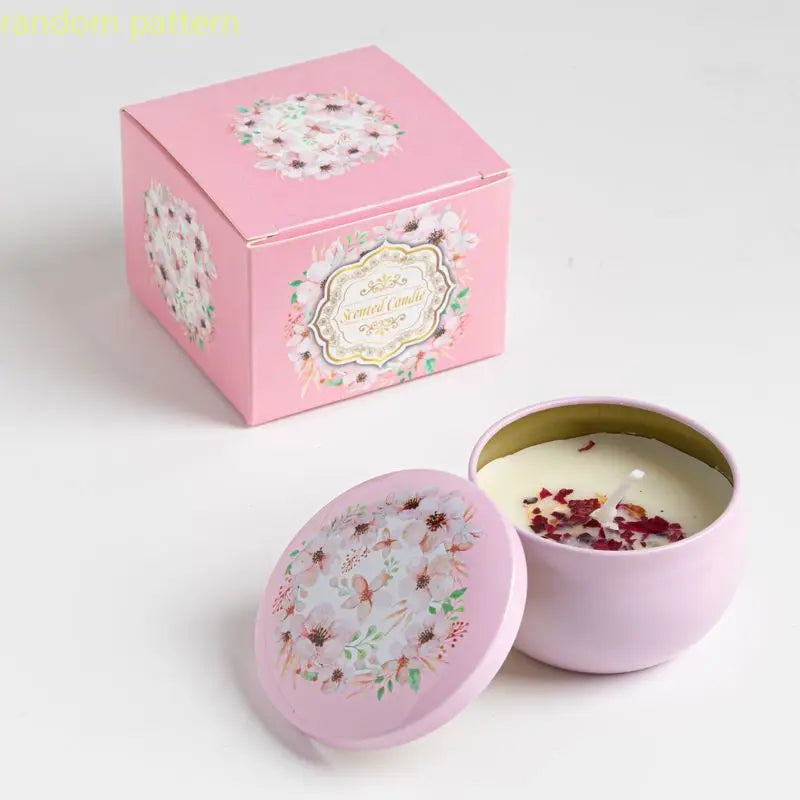 Osmanthus Gardenia Fragrance Candles with Petals Small Romantic Fragrance Candles for Girls' Birthday Gifts Home Aromatherapy