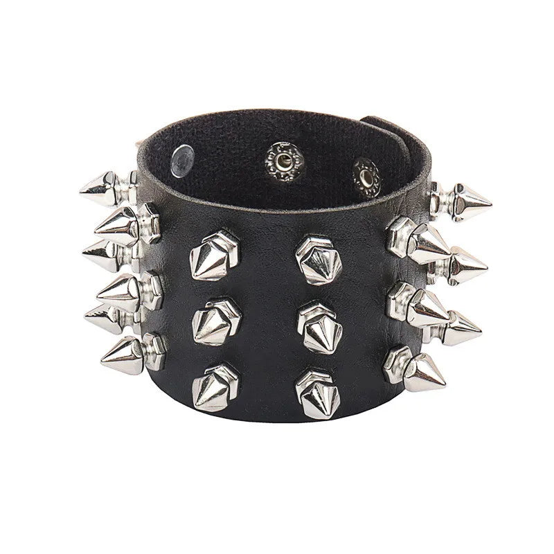 Punk Skull Goth Cuff Bracelet – New Bold, Edgy Style for Men and Women! - Premium bracelets from Lizard Vigilante - Just $18.88! Shop now at Lizard Vigilante