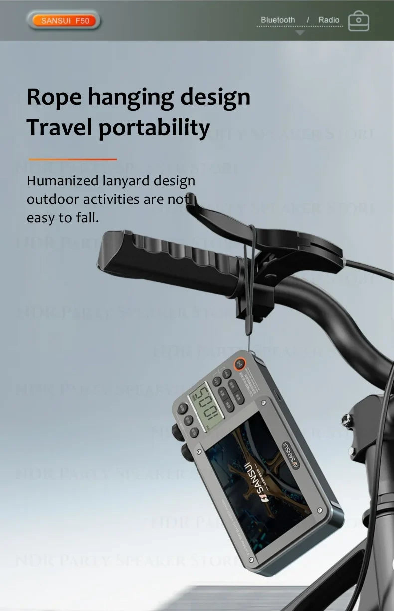 SANSUI Wireless Bluetooth Speakers Home Full-band Radio LED HD Video Player Portable MP4 Walkman Built-in Rechargeable Battery