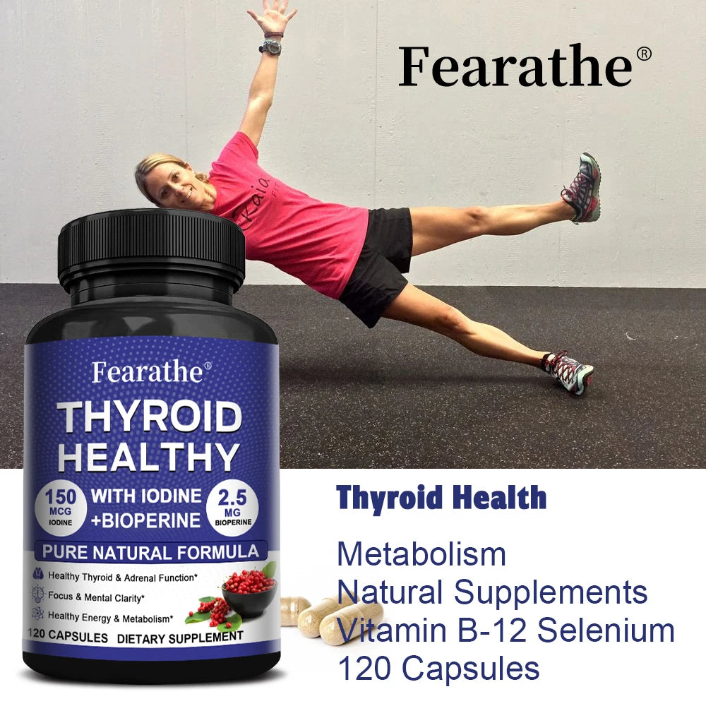 Fearathe Thyroid Support Complex Supplement - Energy, Focus, Boosts Brain Function and Metabolism, Concentration, Vitamin B12 - Premium  from Lizard Vigilante - Just $28.99! Shop now at Lizard Vigilante