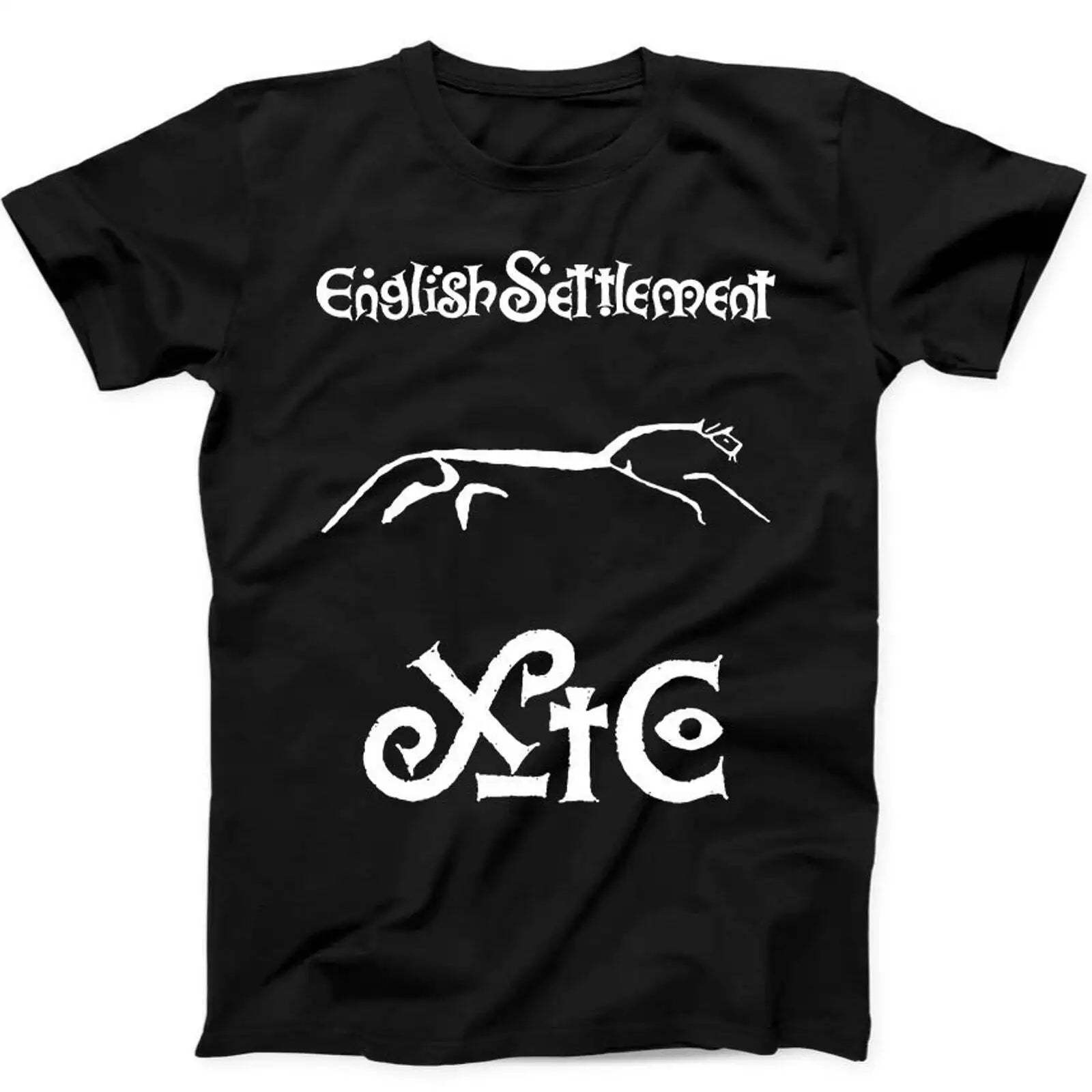 XTC "English Settlement" New Wave Rock T-Shirt – Black Cotton Casual Tee for Music Fans - Premium T-shirt from Lizard Vigilante - Just $31.88! Shop now at Lizard Vigilante