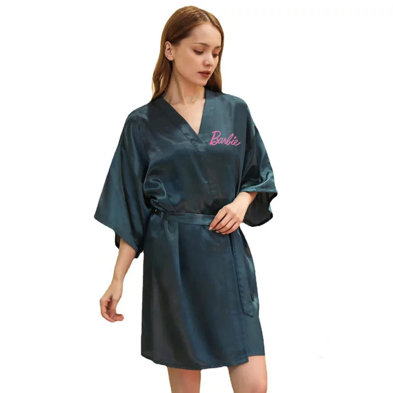 Sexy Waist Belted Barbie Nightgown for Women – Comfortable & Versatile Flannel Cardigan, Large Size, Thin & Elegant - Premium T-shirt from Lizard Vigilante - Just $29.88! Shop now at Lizard Vigilante