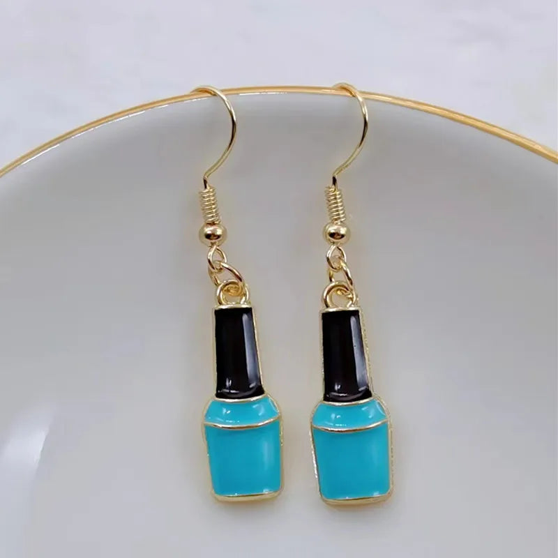 Creative nail salon art nail polish enamel earrings ladies girls gifts