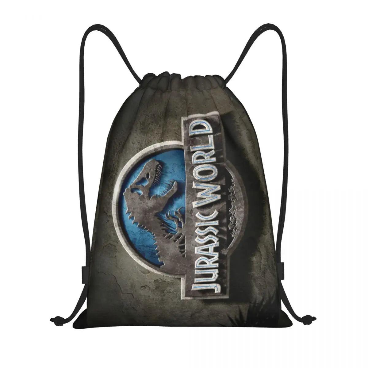 Dinosaur World Jurassics Parks Drawstring Backpack Sports Gym Bag for Men Women Shopping Sackpack - Lizard Vigilante