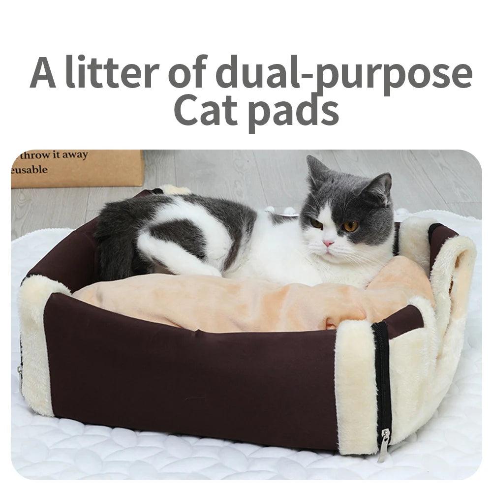 Portable Handle Type House For Cats 16 Kinds Printings Semi-enclosed 3D Plush Removable&Washable Warm Cat Villa Tent - Premium pet supplies from Lizard Vigilante - Just $20.99! Shop now at Lizard Vigilante