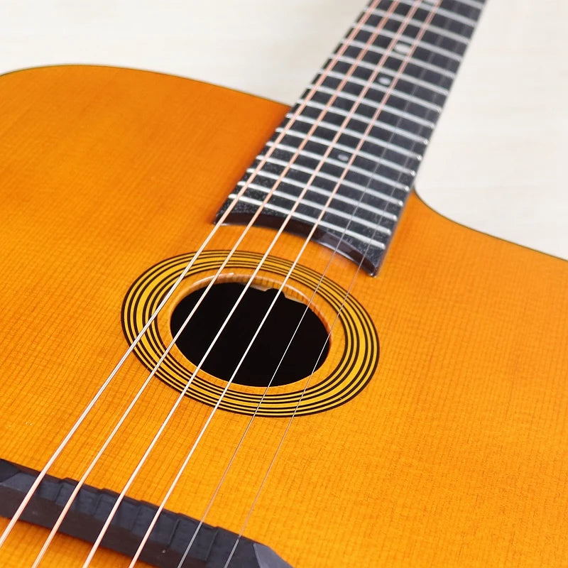 41-Inch Django Spruce Top Gypsy Swing Acoustic Guitar – High Gloss 6-String Folk Guitar with Hickory Fingerboard and Rosewood Back - Premium guitar from Lizard Vigilante - Just $280.99! Shop now at Lizard Vigilante