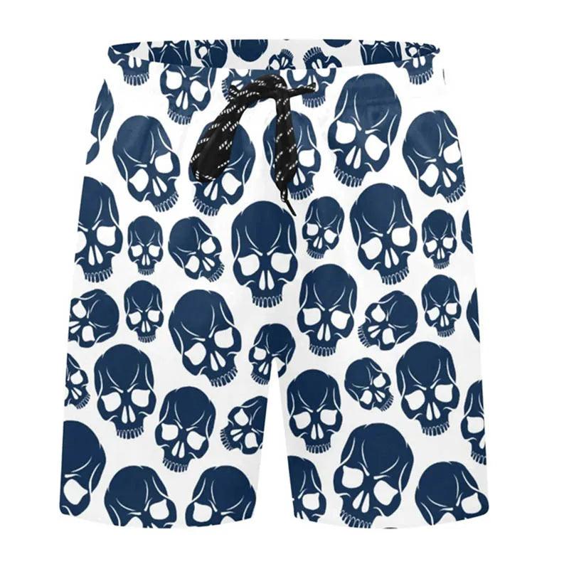 Skull Flowers 3D Printed Casual Shorts Summer Unisex Street Gothic Cool Sports Shorts Skateboarding Short Pants Man Unisex - Lizard Vigilante