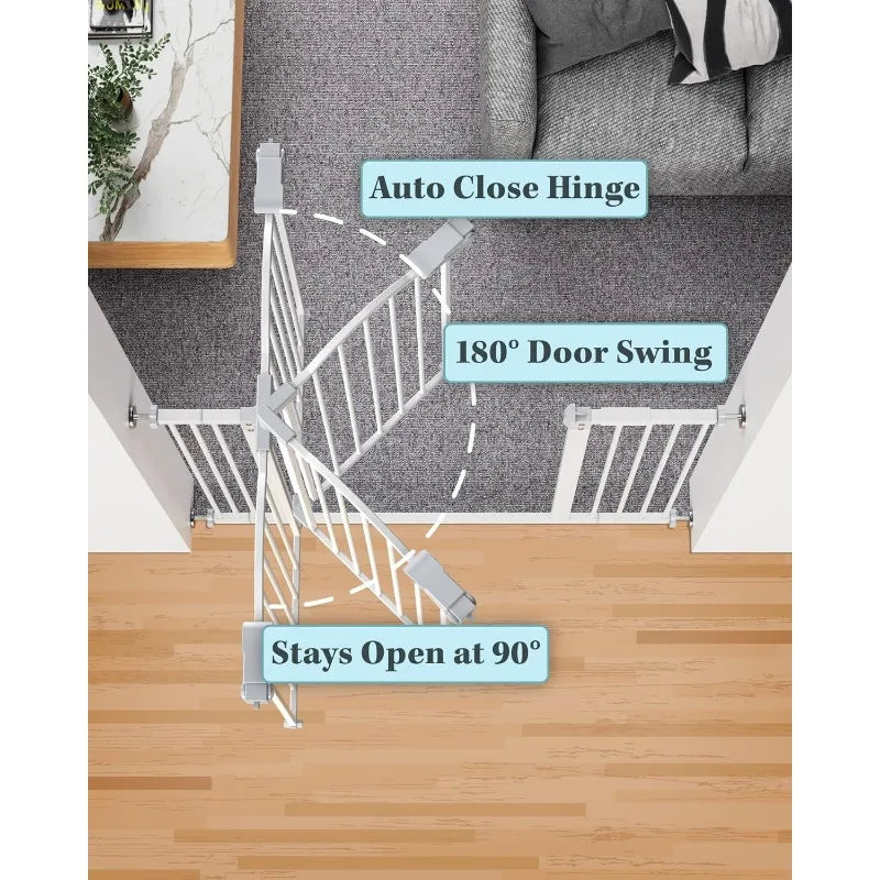 39.6” Dog Gate for Stairs & Doorways, 30" Tall Baby Gate Pressure Mount Pet Gates, Easy Step Auto Close Both Sides Walk Thru - Premium  from Lizard Vigilante - Just $82.99! Shop now at Lizard Vigilante