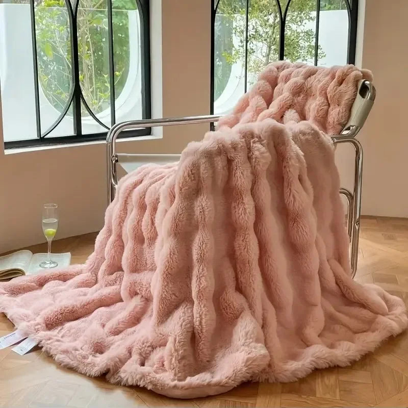 Heavy Luxe Faux Fur Chaos Blanket – Plaid Panther Edition - Premium blanket from dsers - Just $24.99! Shop now at Lizard Vigilante