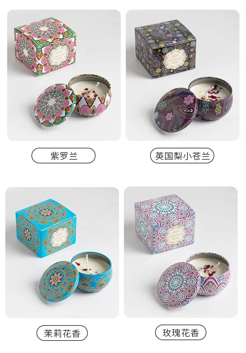 Osmanthus Gardenia Fragrance Candles with Petals Small Romantic Fragrance Candles for Girls' Birthday Gifts Home Aromatherapy