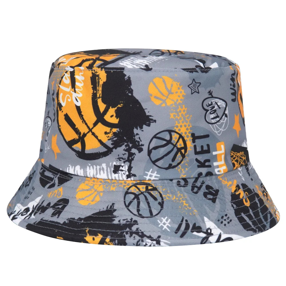 Summer Sun Protection Bucket Hat for Men Women Panama Cap Print Hip Hop Gorros Fishing Fisherman Hat Double Side Wear Fashion - Premium T-Shirts from Lizard Vigilante - Just $7.99! Shop now at Lizard Vigilante