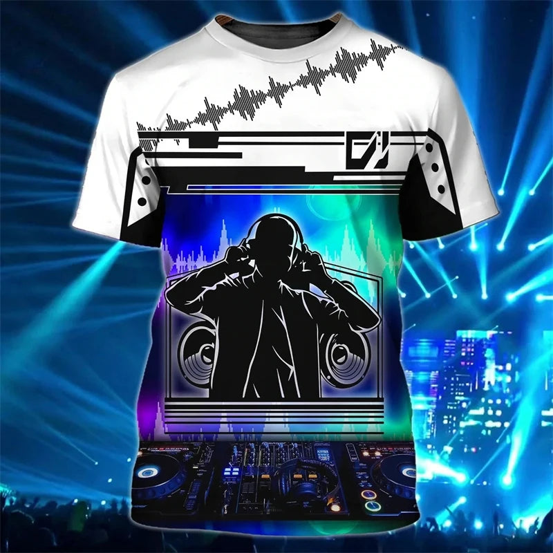 DJ Vertigo Riot 3D Print Harajuku Oversized Music Tee