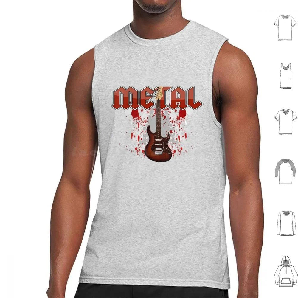 Metal Music Print Cotton Tank Top Rock Graphic Design - Premium tank top from Lizard Vigilante - Just $23.88! Shop now at Lizard Vigilante