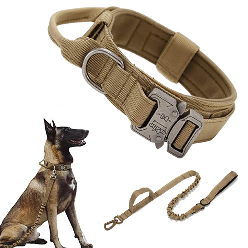 Tactical Dog Collar and Leash Set - Adjustable Military Pet Collar for Medium and Large Dogs, Ideal for German Shepherd Training - Premium dog leash from Lizard Vigilante - Just $18.88! Shop now at Lizard Vigilante