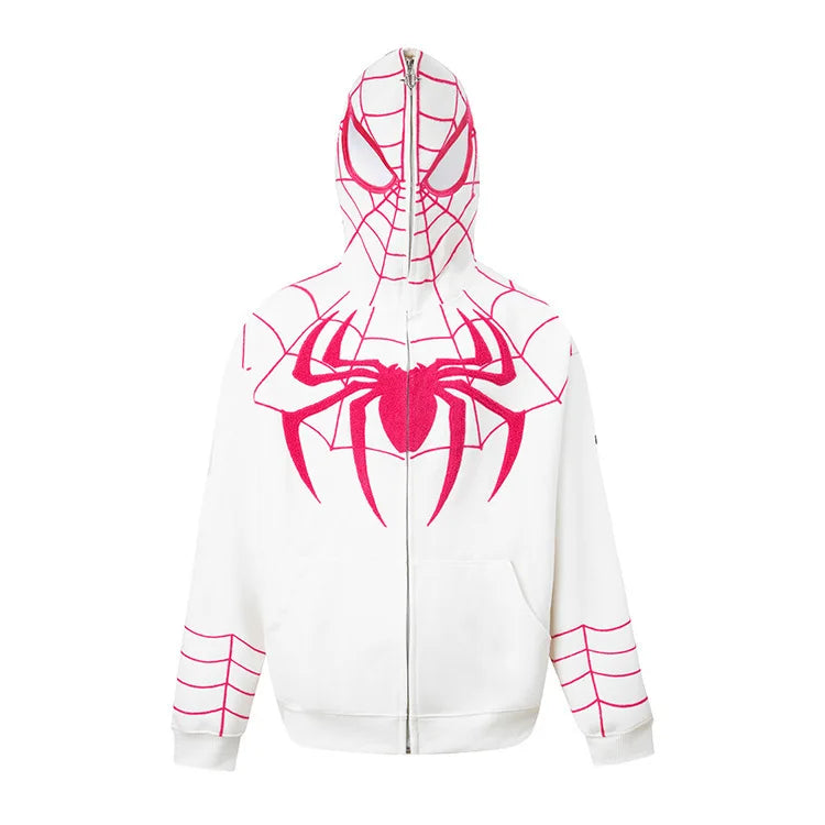 Marvel Spider-Man Embroidery 3D Digital Printing Hooded Zipper Sweatshirts | Fashion Hip-Hop Cosplay Hoodie for Men & Women - Premium Hoodie from Lizard Vigilante - Just $43.88! Shop now at Lizard Vigilante