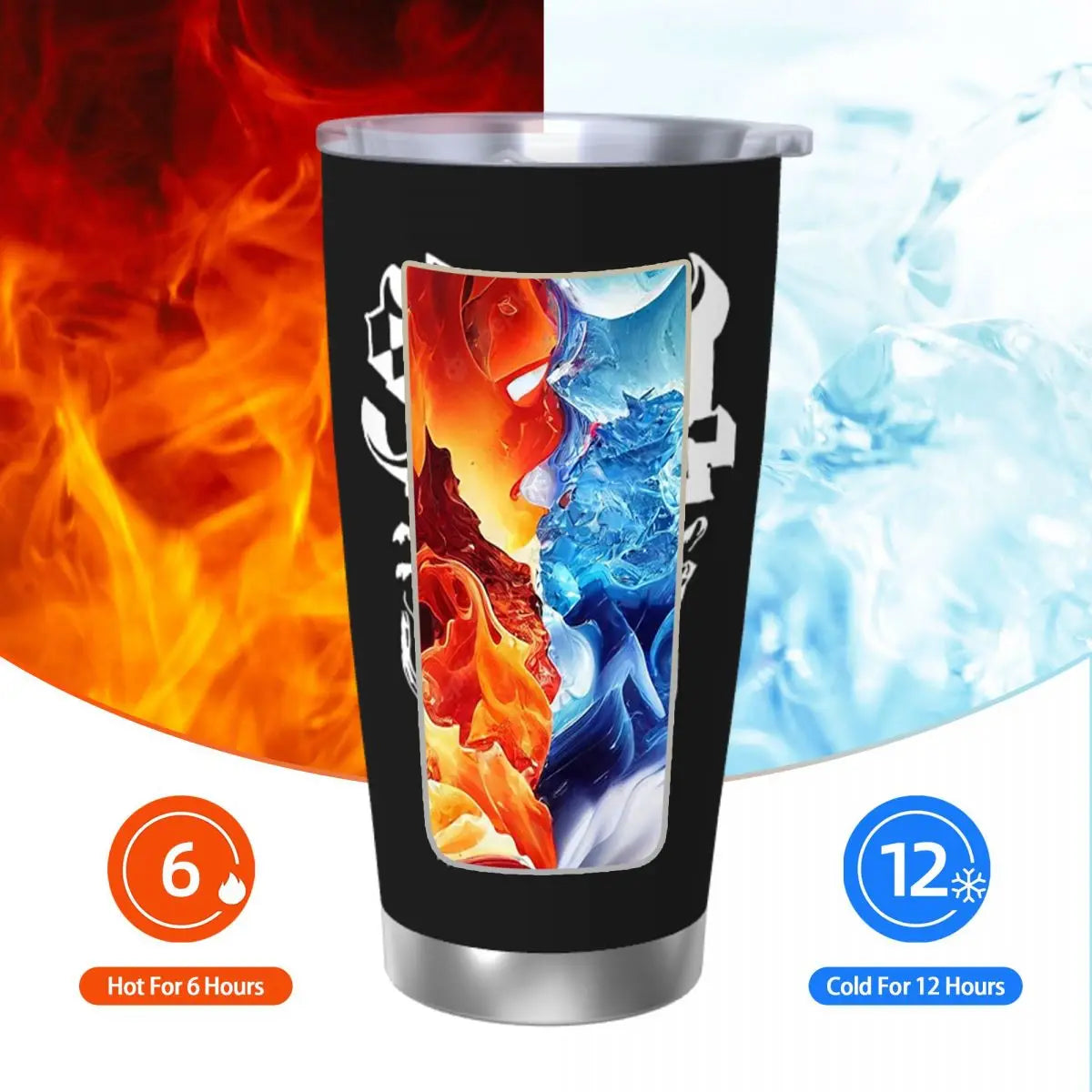 Ghost Heavy Metal 20oz Insulated Tumbler with Straw – Stainless Steel Coffee Mug for Hot & Cold Drinks - Premium tumbler from Lizard Vigilante - Just $28.88! Shop now at Lizard Vigilante