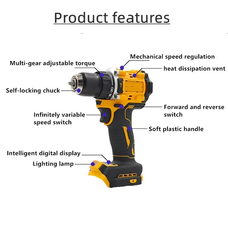 CHUJIN 20V Brushless Electric Drill – Power and Precision in Your Hands for Home DIY Projects - Premium drill from Lizard Vigilante - Just $71.08! Shop now at Lizard Vigilante