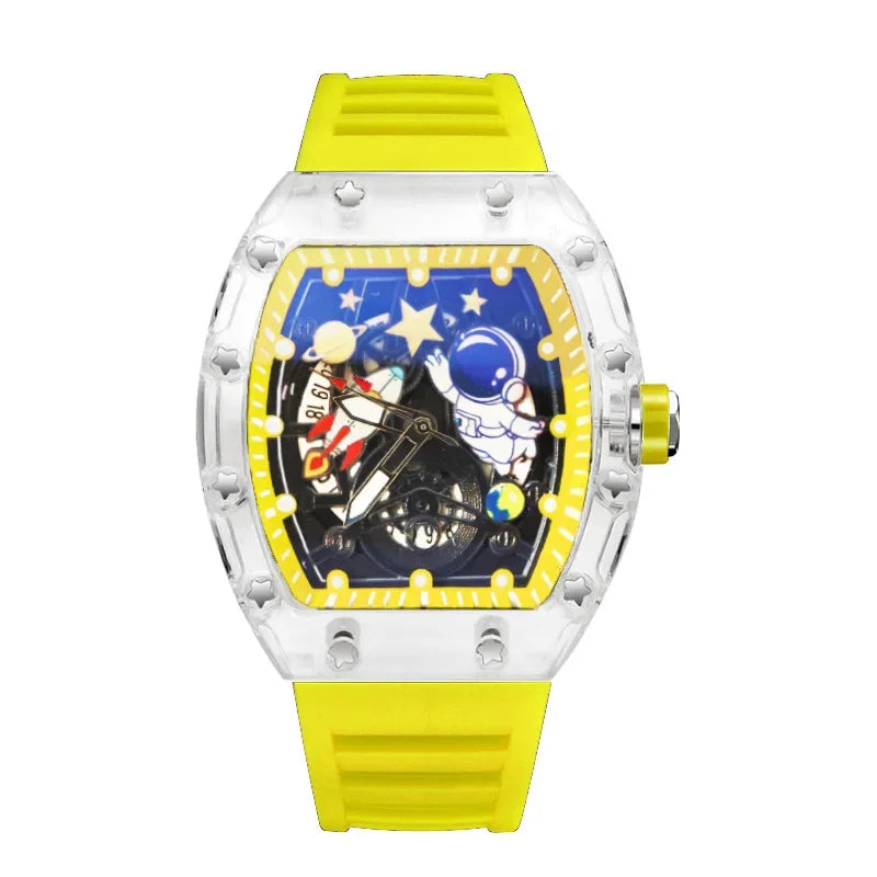 YIKAZE VoidCore Phantom Quartz – Hollow Tonneau Men’s Watch with Luminous Space-Tech Swagger & 3ATM Rebel Resistance - Premium watch from dsers - Just $23.99! Shop now at Lizard Vigilante