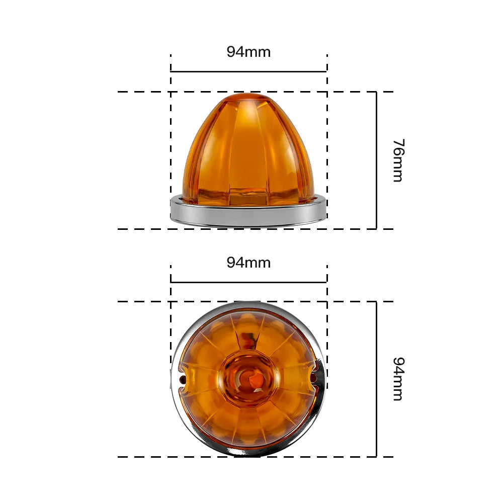 Neon Freight Fury: Watermelon Wheel Beacons — Dual 12V/24V LED Side Marker, Turn, Brake & Under-Glow