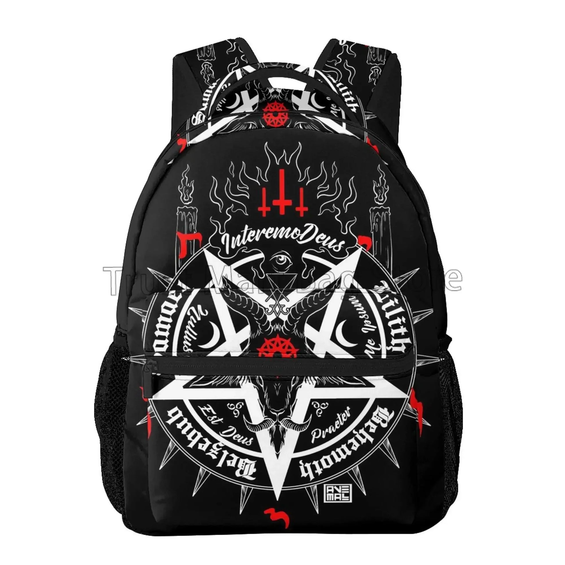 Satanic Occult Backpack – Dead Goat Skull Graphic Casual Laptop Bag, Unisex Travel Daypack for School, Work, or Adventure - Premium  from Lizard Vigilante - Just $36.66! Shop now at Lizard Vigilante