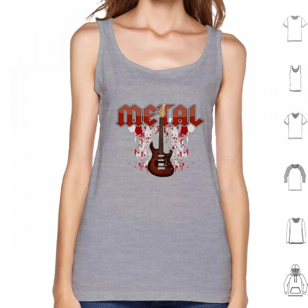 Metal Music Print Cotton Tank Top Rock Graphic Design - Premium tank top from Lizard Vigilante - Just $23.88! Shop now at Lizard Vigilante