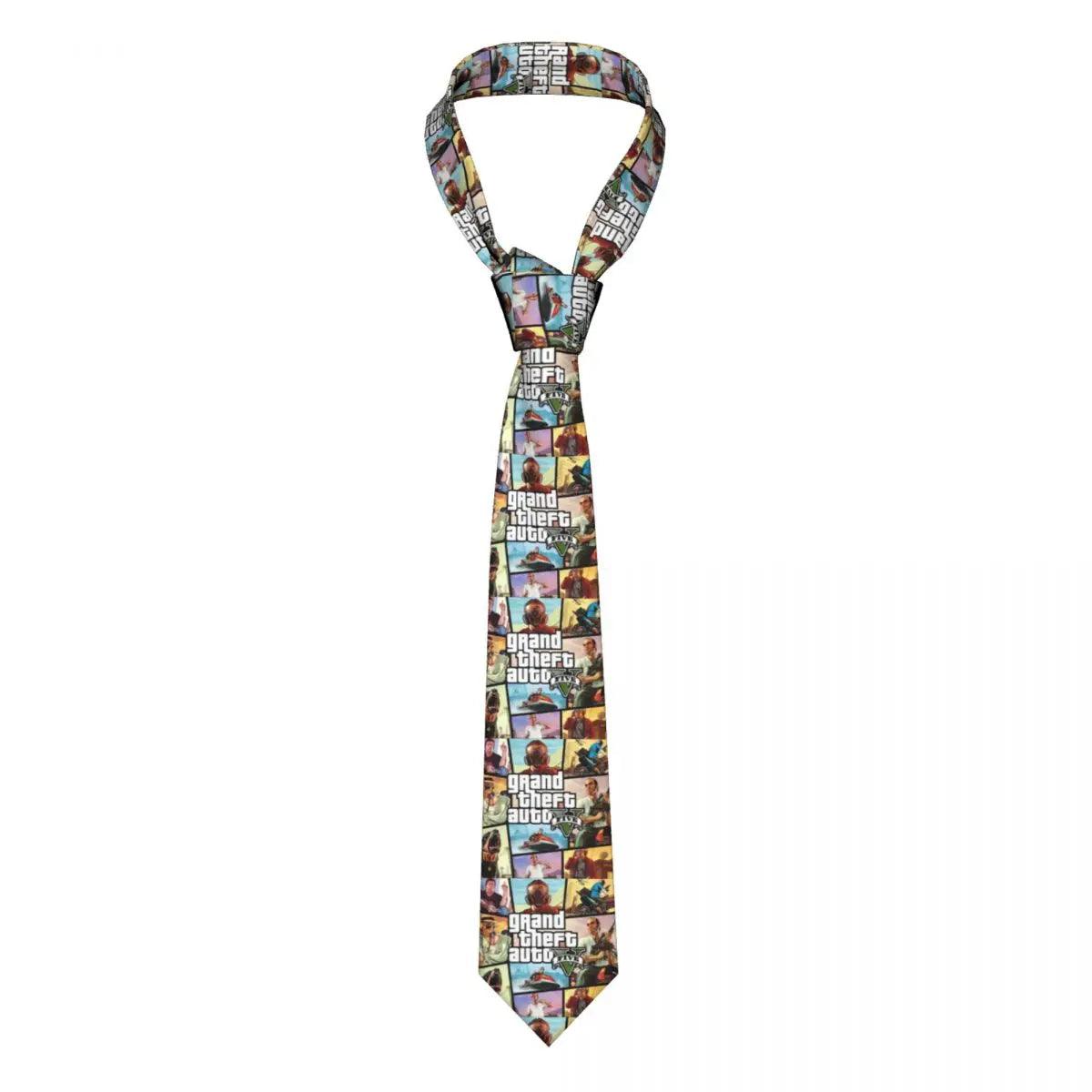 Grand Theft Auto Necktie San Andreas Fashion Neck Tie Men Silk GTA Video Game Neckties for Party Gravatas - Lizard Vigilante